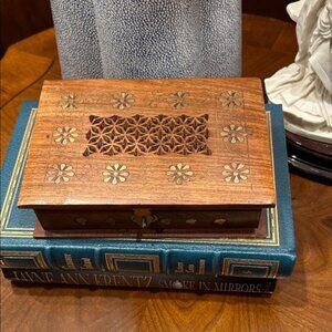 Intricately Carved Wooden Jewelry Box
